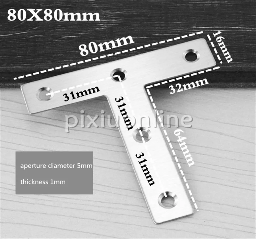 

1pc YT793X Stainless Steel T-shaped Multi-holes Corner Brackets Furniture Home Decoration Connect Parts Free Shipping Russia