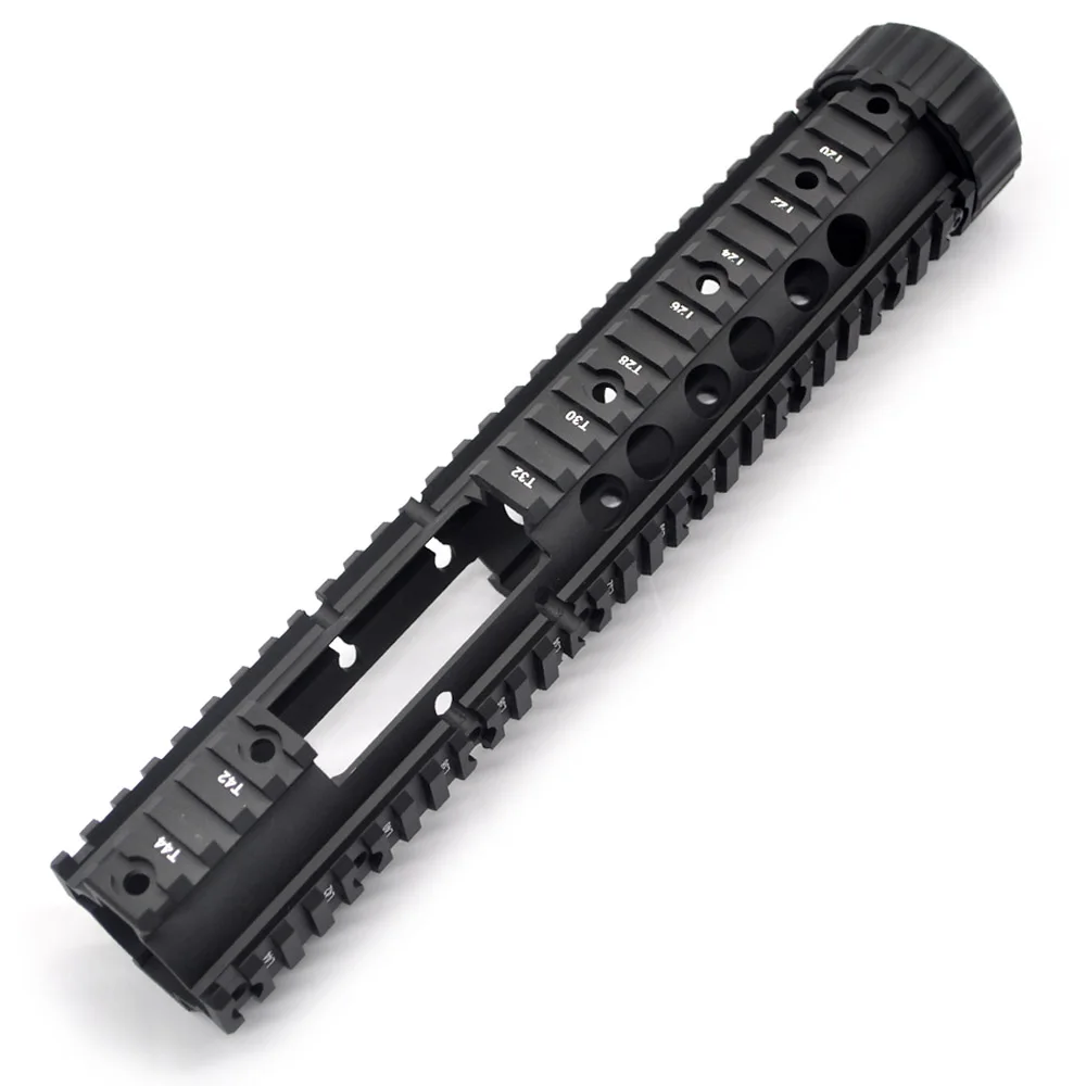 Уникальная система крепления TriRock Quad Rail Handguard длиной 1" дюймов, тяжелая, свободная, с анодированным покрытием Hole_Black. 223/AR-15