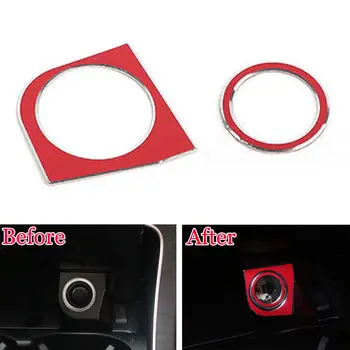 

2pcs Aluminium Cigarette Cigar Lighter Cover Trim Frame Deocration For Benz C-Class GLC C180L GLC200 C260L 2012-2015