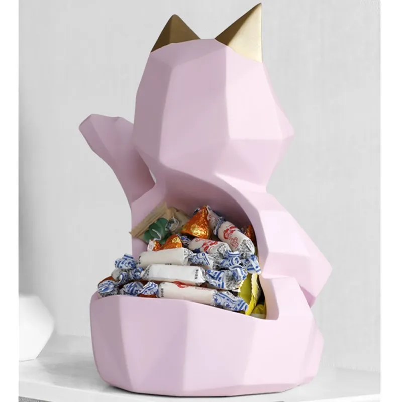 

Resin Decoration Cats Storage Box Statue Money Drawing Animal Back Storage Craftwork Home Accessories L3003