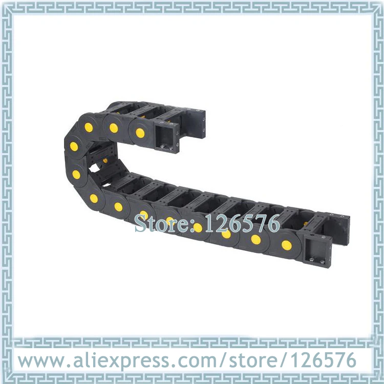 

1m bridge type enhanced Drag chain yellow dot pin towline inner size 25*57mm cable chain nylon wire carrier for cnc machine