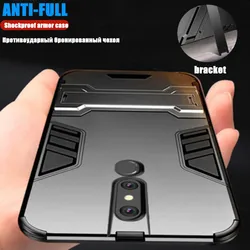 На Алиэкспресс купить чехол для смартфона shockproof armor case for oppo f11 f11 pro hybrid rubber bumper hard bracket pc back cover for reamlme 1 reno r17 x27 phone case