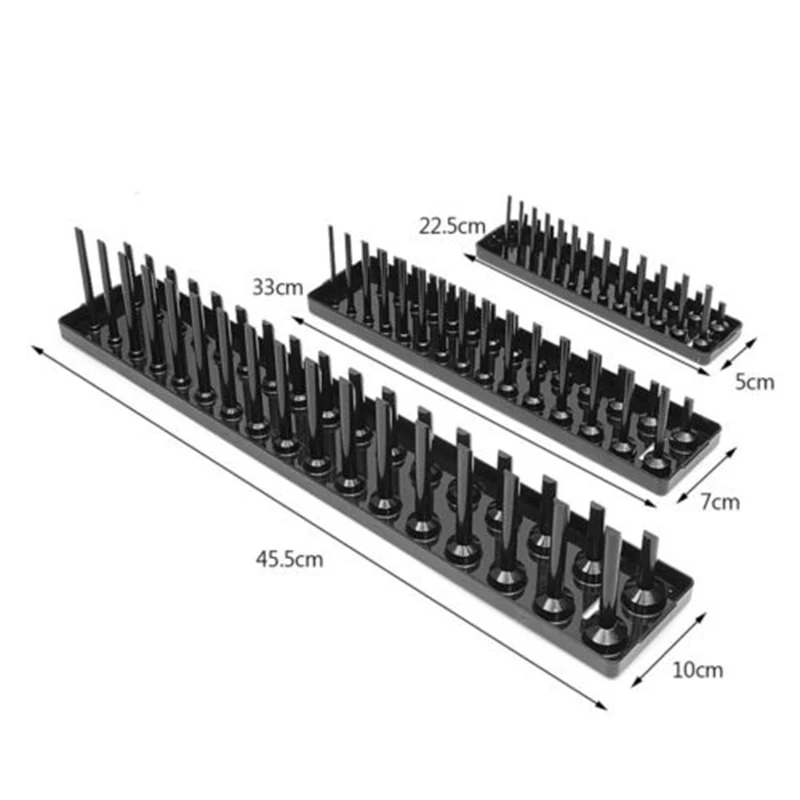 

6pcs Socket Organizer Tray Rack Storage Holder Tools Metric SAE 1/4 3/8 1/2 .