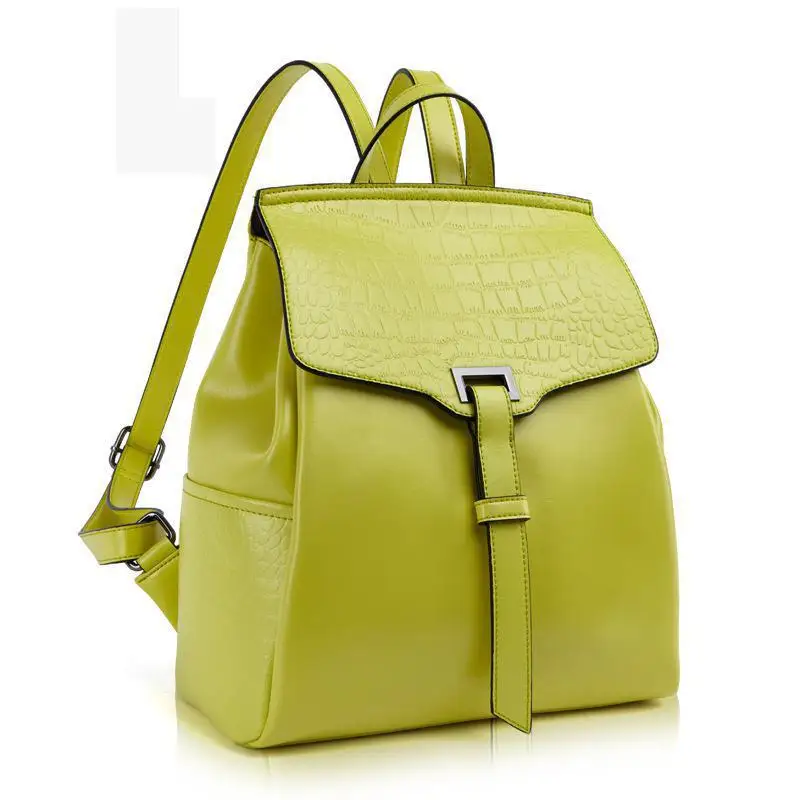 

2016 Fashion Women Leather Backpacks Alligator Crocodile Schoolbags For Teenagers Girls Female  Bagpack Mochila Feminina