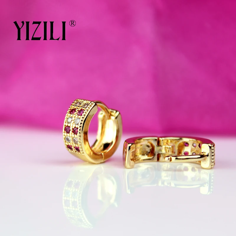 YIZILI Горячие высококачественные модные серьги из циркона двухрядные микро-воск инкрустированные серьги для женщин Свадебная вечеринка банкет ювелирные изделия A005
