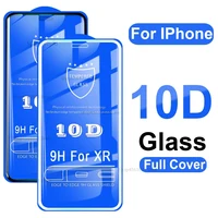 10D Schutz Glas auf die Für iPhone X XS Max XR Gehärtetem Screen Protector Film Gebogene Kante Glas XR XS max Volle Abdeckung Glas
