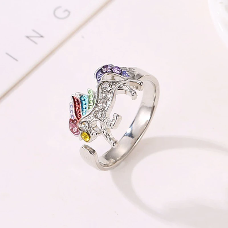 Temperament Unicorn Ring Alloy Crystal -Unicorn Fashion HTB17K9CeGSs3KVjSZPiq6AsiVXa0