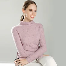 

2017 new sweater women wave shape hollow style sweater female basic shirt 100% pure cashmere sweater pullover