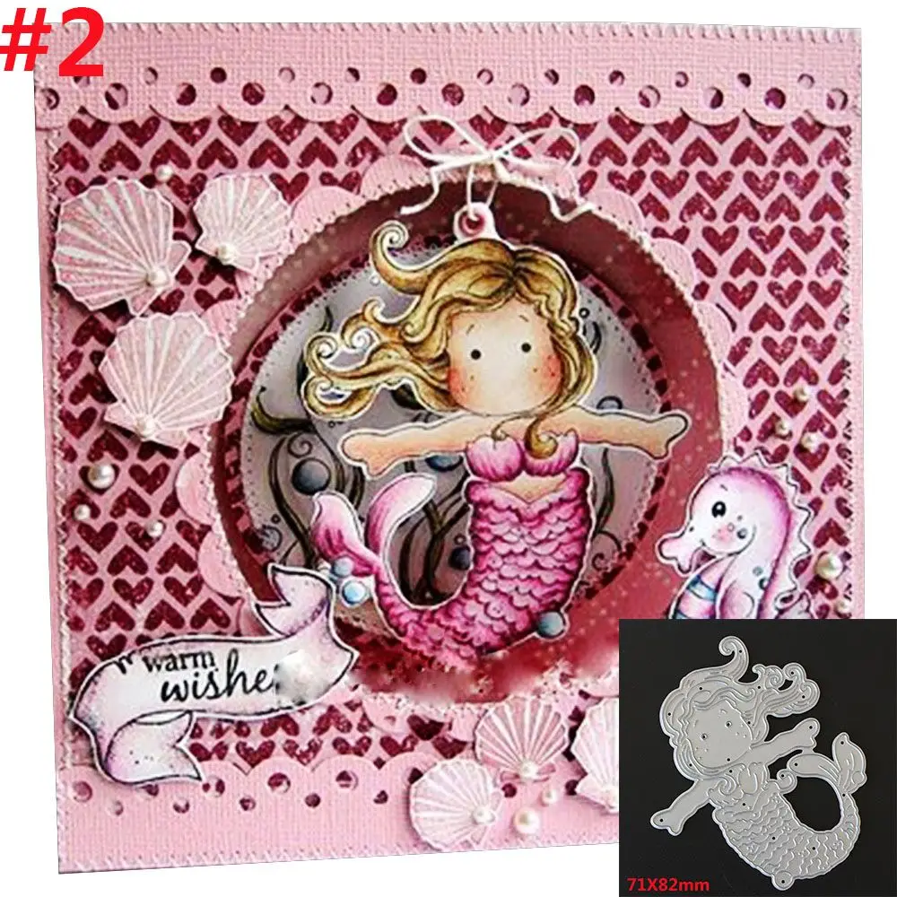 

mermaid Girl Metal Cutting Dies Stencil Scrapbooking Photo Album Decor Embossing Cards Making Paper Crafts Cutter Punch