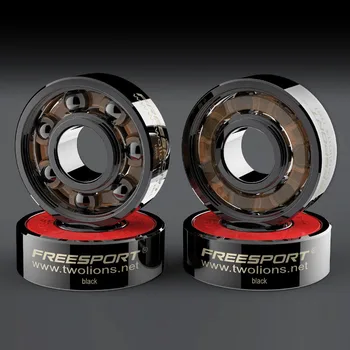 

JK 8 Pcs White Black Ceramic Speed Inline Skates Bearing 608zz 8*22*77mm 7 Ball ABEC-9 Skateboard Scooter Bearing Z5