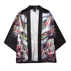 JAYCOSIN 2019 модный мужской кардиган Национальный принт Свободная куртка юката китайский стиль пальто мешковатые животные топы лето YIda