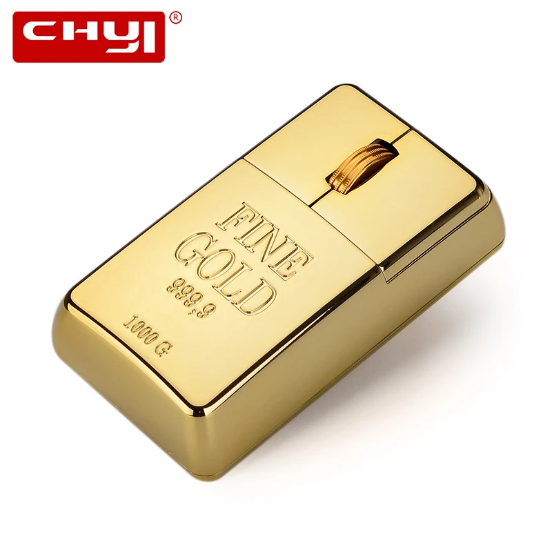 CHYI Wireless Mouse Luxury Bullion 2.4Ghz USB Rechargeable Gold Bar
