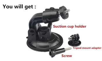 

9cm Powerful Suction Cup Rotatable Car Holder + Tripod Mount Adapter for Gopro Hero7 6 5 4 3+ 3 SJCAM for Xiaomi yi