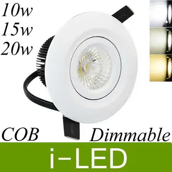 

New arrivel COB 10w 15w 20w Led Downlights Dimmable Led Fixture Ceiling Light Lamp Warm Cold White AC85-265v 60angle + Driver UL