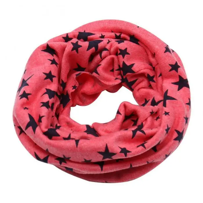 Детский шарф; шарфы; теплые петли; шейный платок со звездами; модные удобные для зимы; KNG88