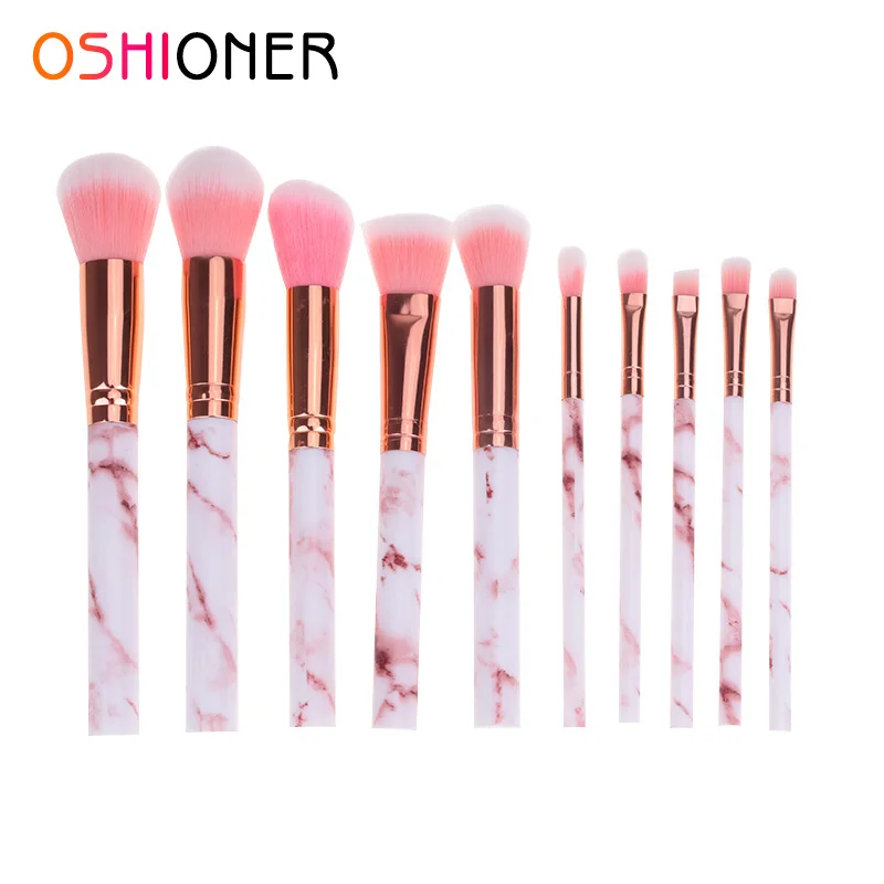 

OSHIONER 10 PCS Professional Marbling soft Makeup Brushes Foundation Highlighter Blush Powder Make Up Tool Cosmetic brush