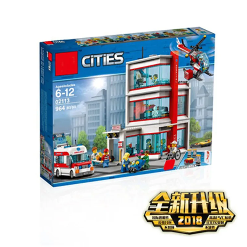

New City Serices Hospital Set C ompatible LegoINGLY City 60204 Series Building Blocks Bricks Kits Kids Educational Toys Gift 10A