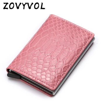 

ZOVYVOL Slim Business Cash Bank Card Holders PU Leather Metal Wallet Cardholder Anti Thief Rfid Blocking ID Credit Card Holder
