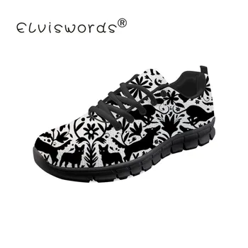 

ELVISWORDS Dog Otomi Design Female Sneakers For Teenager Girls Sports Casual Flats Breathable Vulcanized Shoes Women Footwears