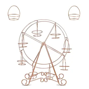 

HobbyLane 8 Cups Rose Gold Color Ferris Wheel Shape Cake Display Stand for DIY Baking Tool
