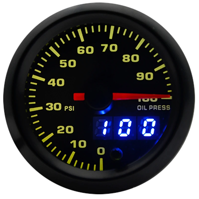 Масляный Пресс ure 0 100 PSI измеритель аналоговый/цифровой двойного дисплея 7 цветов 2