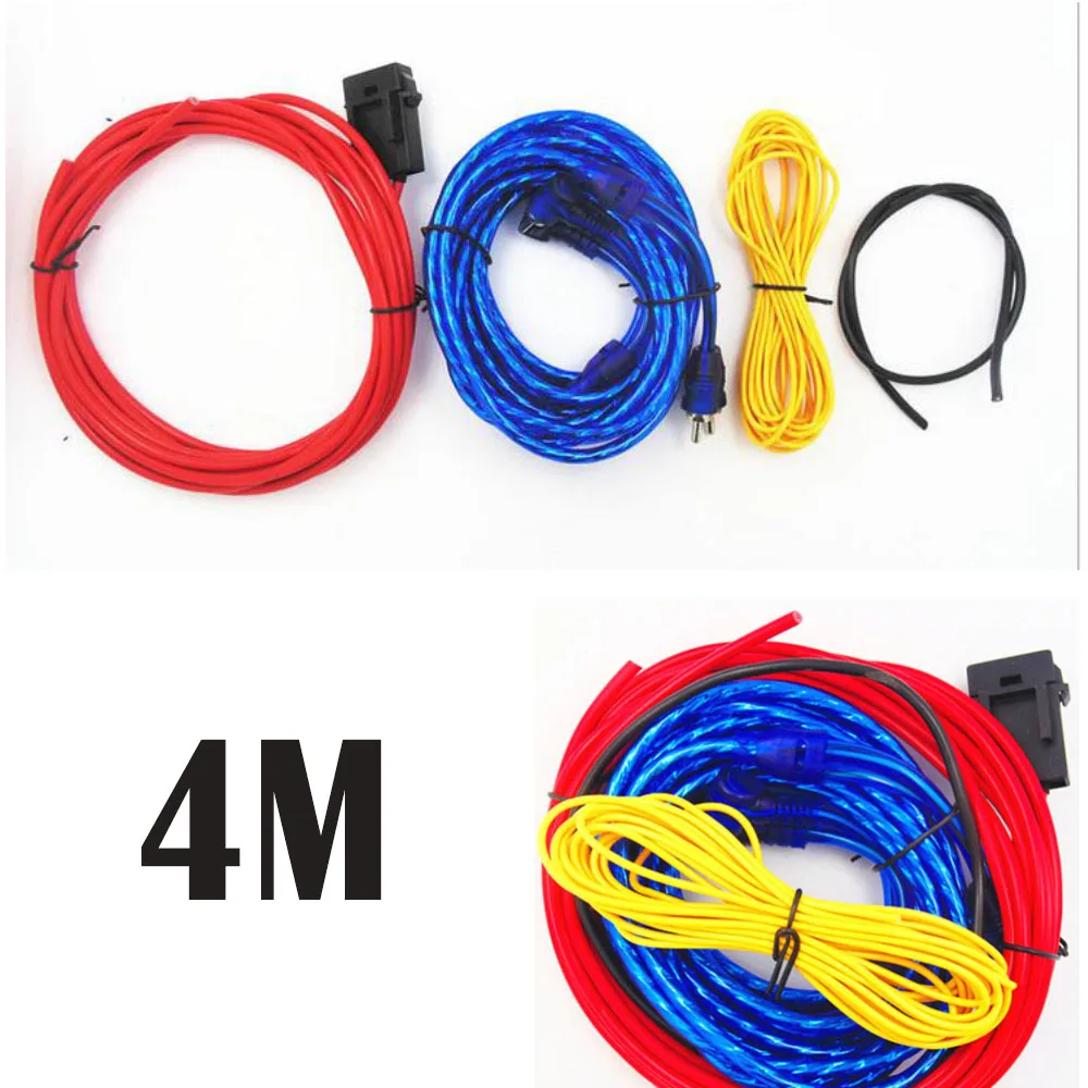 Car modified stereo wire subwoofer line 4m Car amplifier sets of lines power line