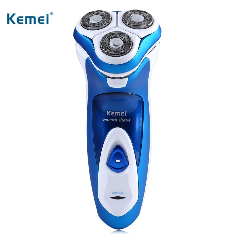 Kemei 3D полностью моющаяся перезаряжаемая вращающаяся Тройная плавающая головка