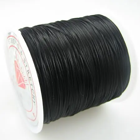 

1mm Colorfast Strong & stretchy String Cord-Black-200Meters/ 2Rolls+Elastic rope Wire DIY Craft Jewelry Findings Beading Cords