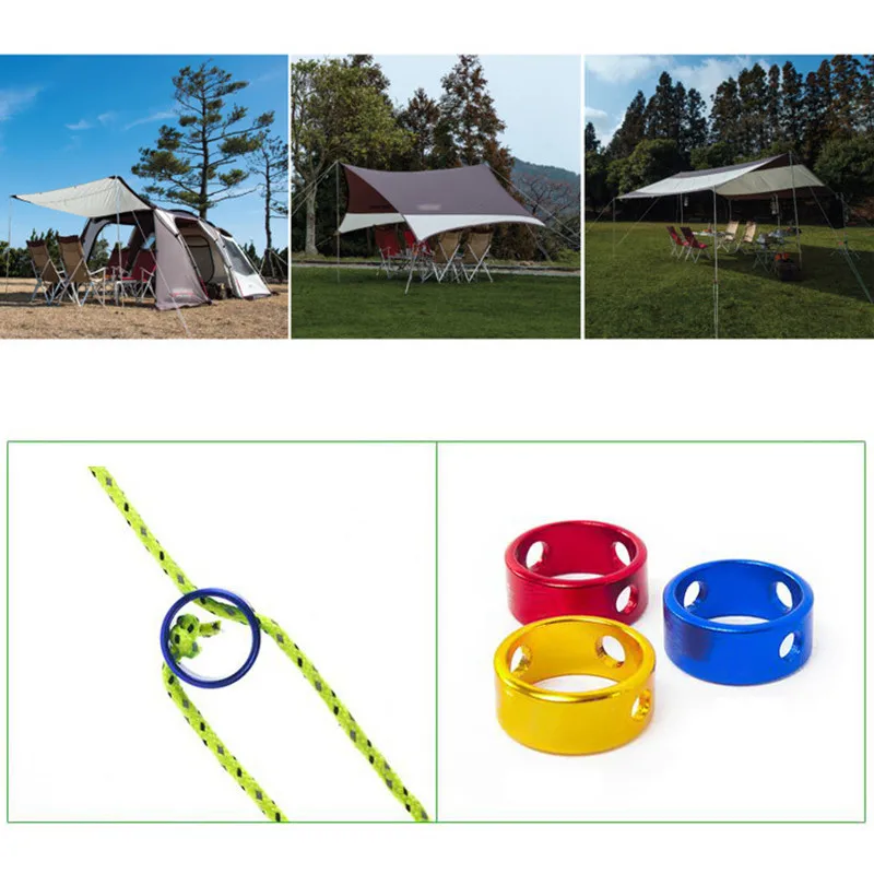

10pcs Tent Wind Rope Round Regulating Buckle Camping Cord Tensioners Outdoor Canopy Adjustable Length Fixing Ring Newest