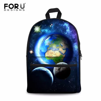 

FORUDESIGNS Canvas Backpack Women's Travel Daypack Unisex Shoulder Knapsack College Backpacks 3D Galaxy Pattern Infantry Pack
