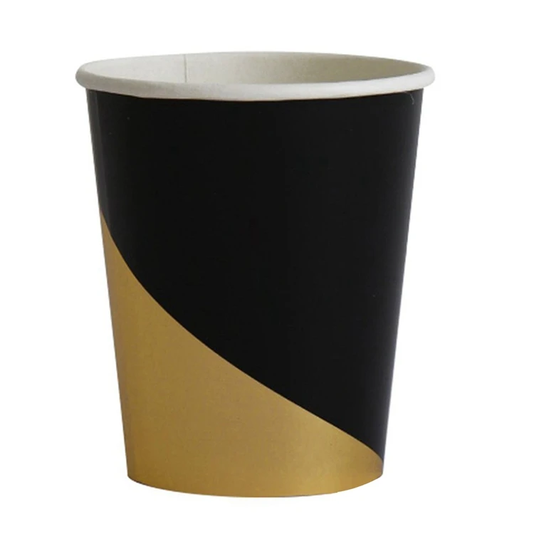 Taoup Элегантная черная бумажная полоса одноразовая посуда высокого качества мраморные плиты салфетки чашки западный стиль вечерние принадлежности для декора