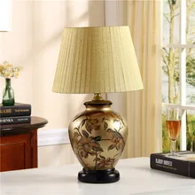 Кантри теплый светильник Европейский стиль и современный простой свадебный Декор для комнаты спальня прикроватная лампа керамическая лампа