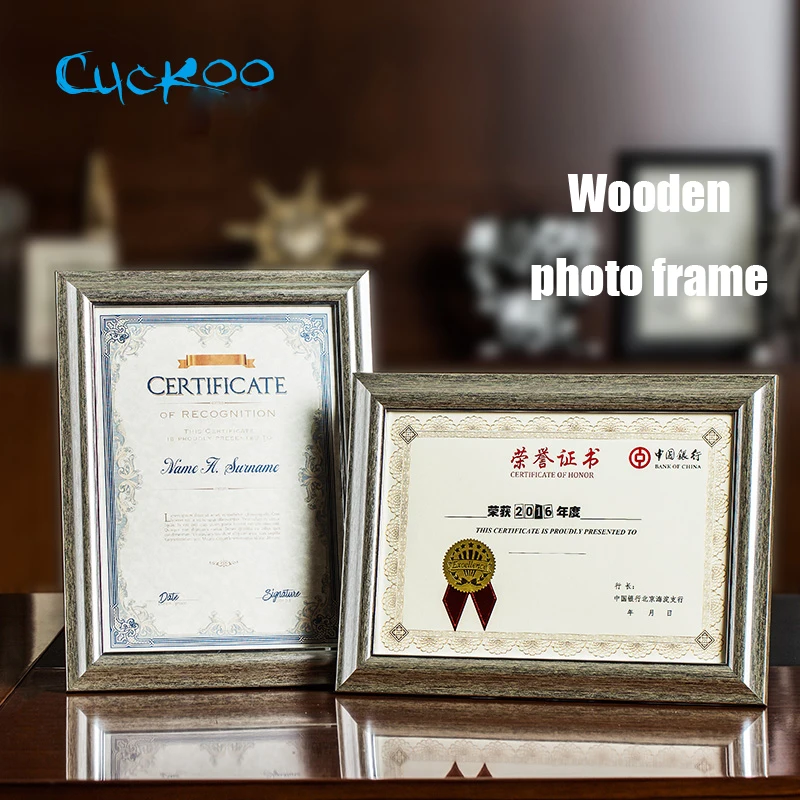

Cuckoo 1pcs honor certificate box set Wooden A4 creative wall hanging frame authorization book business license storage holder
