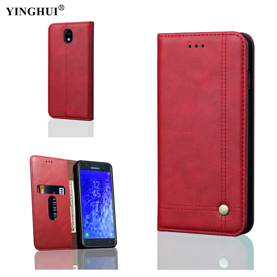 For Samsung Galaxy J7 J 7 2018 US Version Case Flip Leather Vintage
