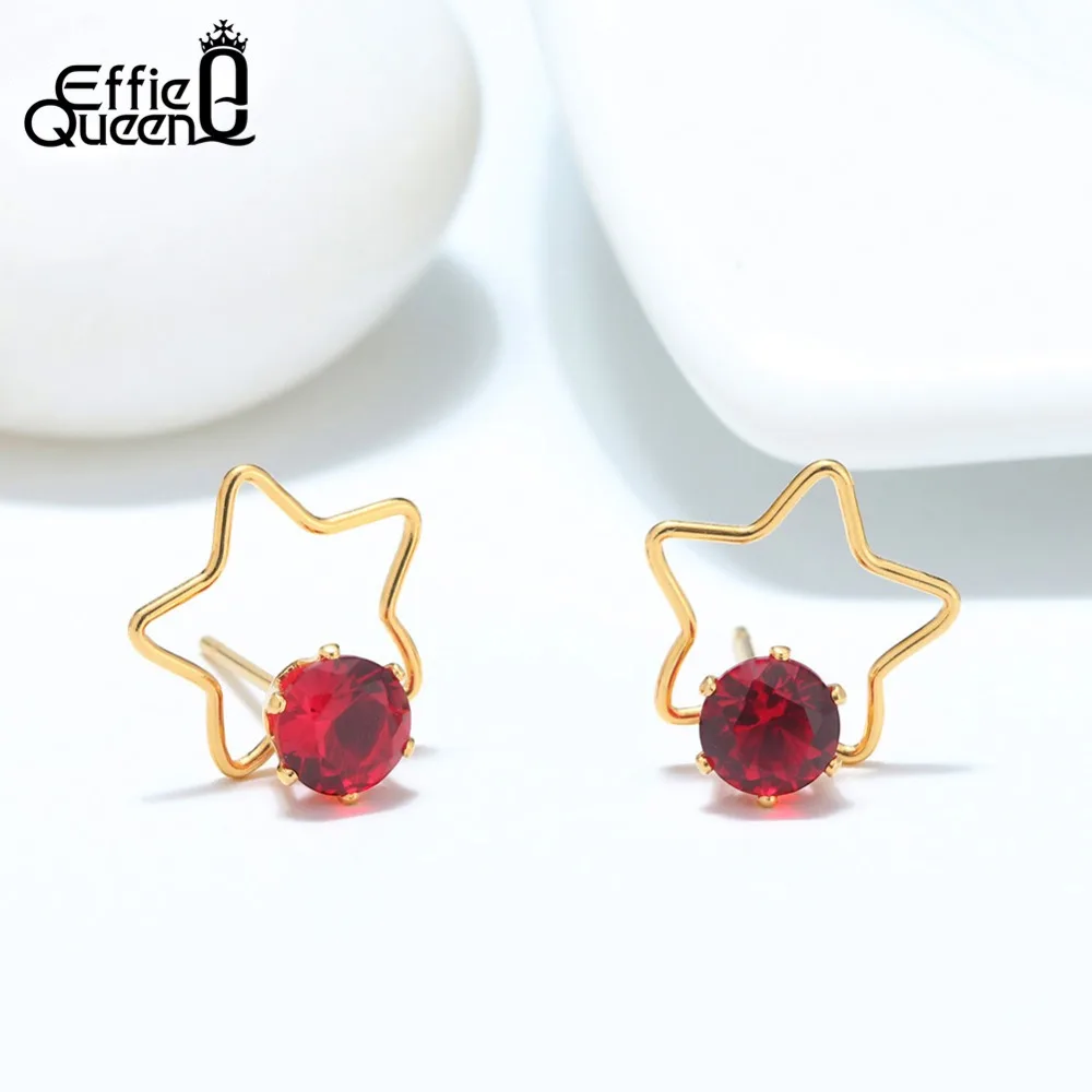 Женские серьги гвоздики Effie Queen из нержавеющей стали 316L с цирконом