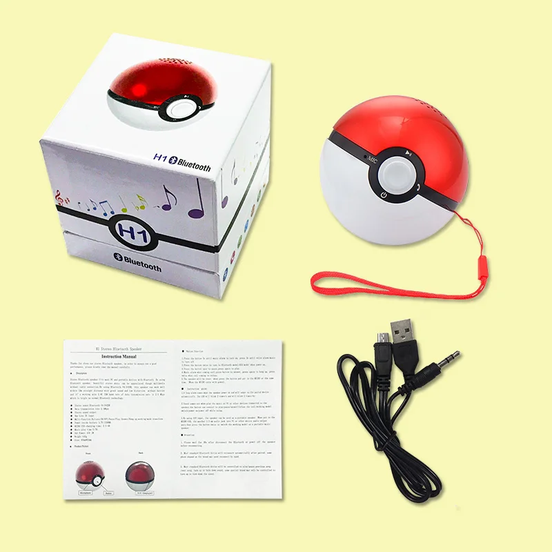 YOTEEN портативный Pokemon Go Pokeball динамик мини супер бас беспроводной громкий динамик Bluetooth V4.0 музыка Громкая связь аудио динамик s