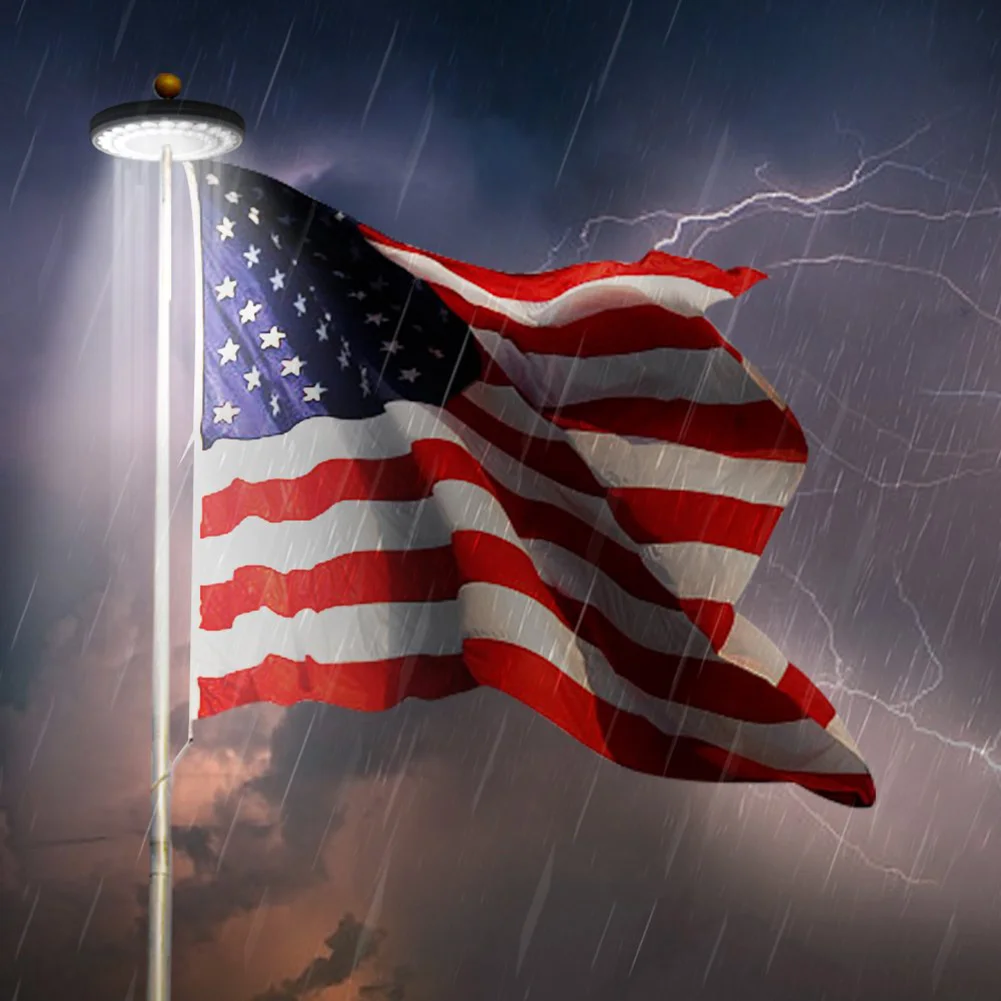 

Hot Solar Flag Pole Light 48LED Flagpole Solar Light Downlight Lighting for 15 to 25 Ft Flag Pole Topper XJS789