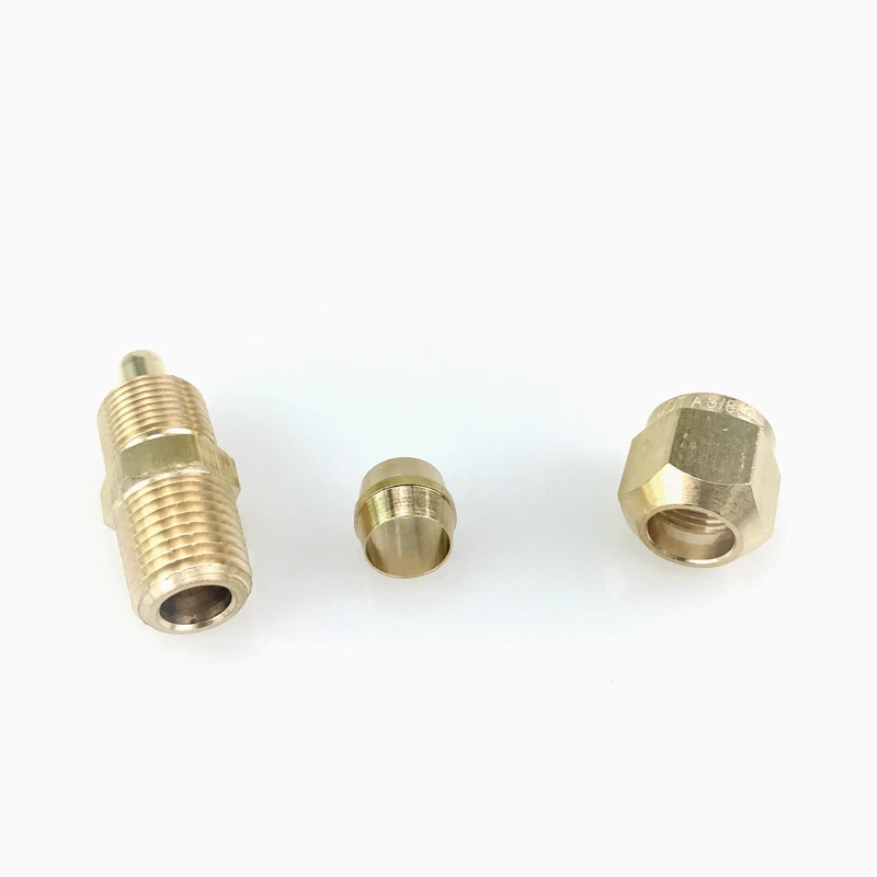 1468 SAE 100102BA 3/" OD, 1/8" или 1/" или 3/8" или 1/" NPT Мужской Латунный трубный фитинг DOT воздушный тормоз трубки Мужской Разъем