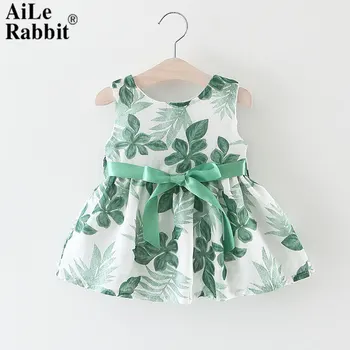 

AiLe Rabbit 2018 the new children's clothing han edition ribbon bow girl dress children's clothing manufacturers selling