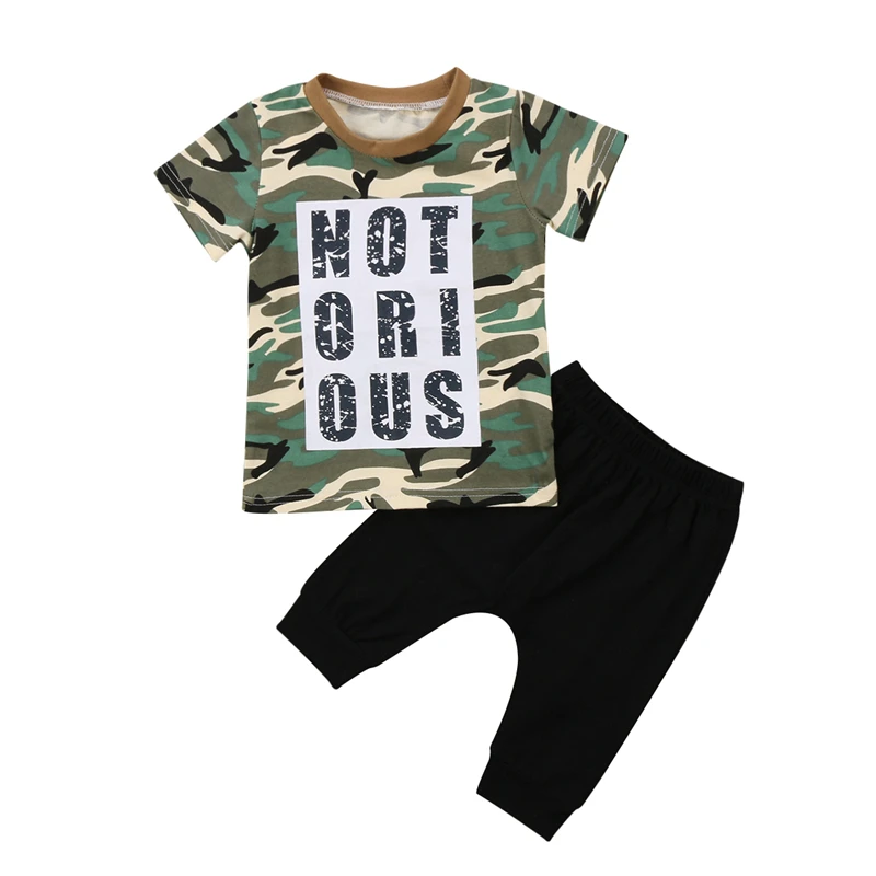 

2Pcs Toddler Kids Boys Camo Tops T-shirt Shorts Sunsuit Set Baby Boys Cotton Casual Summer Clothing Outfits Sets Clothes 1-6T