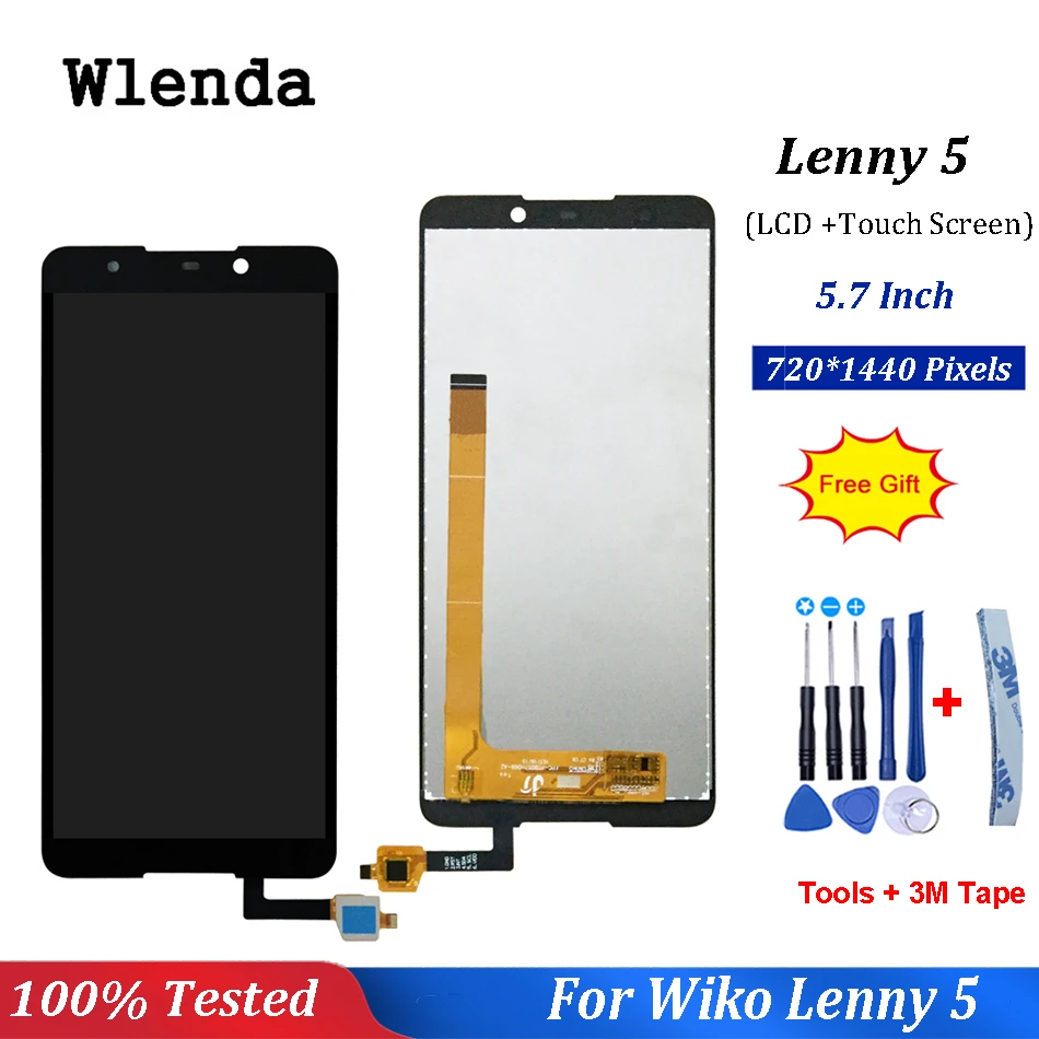 Для Wiko Lenny 5 ЖК-дисплей+ сборка сенсорного экрана запасная часть 5,7 дюймов аксессуары для телефонов Wiko Lenny 5 часть мобильного телефона