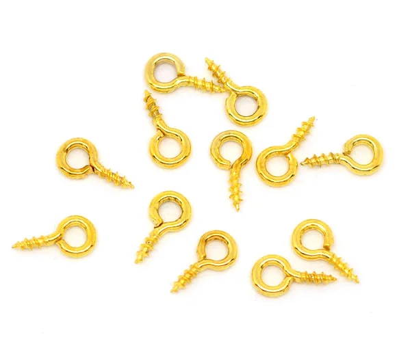 

Alloy Bails Beads Round Gold Color 8mm( 3/8") x 4mm( 1/8"), 150 PCs new