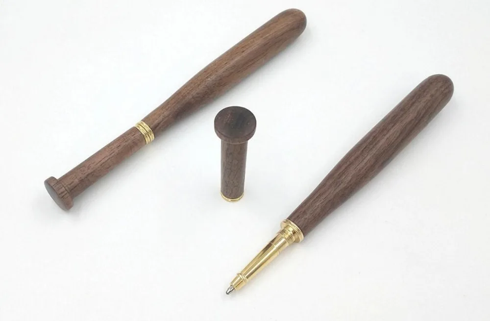 Орехового дерева бейсбольная Шариковая ручка для бизнеса высокого качества канцелярский призовой учетной записи чернильное перо офисная роликовая ручка письменная ручка 10 шт./лот