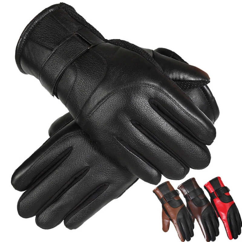 

Winter Gloves Men Thicken Warm Cashmere Thermal Mittens gants homme Touching Screen Gloves Anti Slip Snowboard mittens men