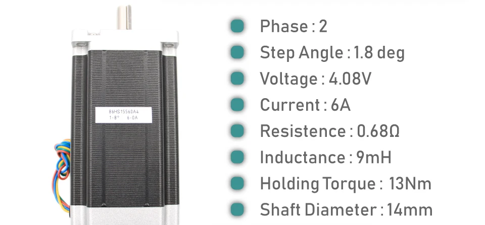 NEMA 34 CNC шаговый двигатель 86X155 мм 13 N. m 6A вал 14 мм nema 34 шаговый двигатель 1700Oz-in для ЧПУ гравировальный станок 3D принтер