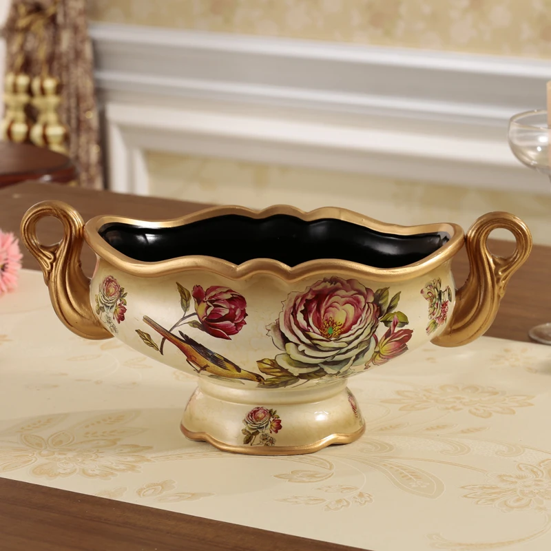 Европейская керамическая ваза украшение для дома ретро телевизор стол декорирующие аксессуары ручной работы цветок