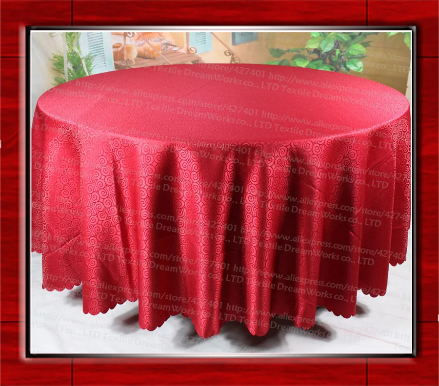 Free Shipping Red Jacquard Tablecloth/Table Cover For Wedding Party