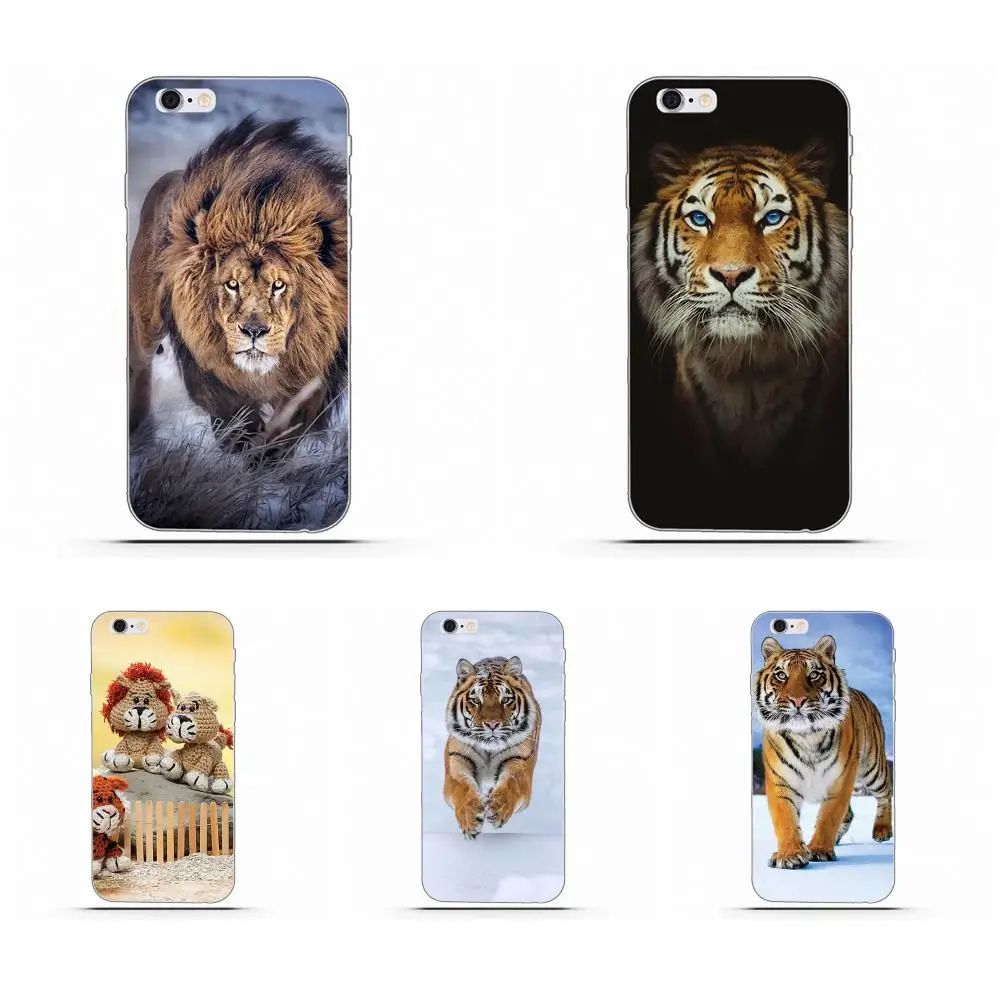 Wexoeq Soft Best Cases Lion And Tiger For Huawei G7 Y6 II Y7 Xiaomi Redmi Note 2 3 5 Mi 4 4C 4I 5S 5X 6X 8 SE Pro | Мобильные