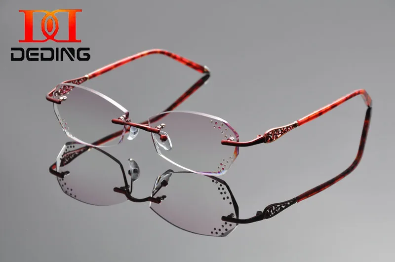 DeDing Women Rimless Prescription Eyeglasses Frame Lightweight Rx
