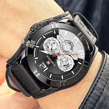 

NAVIFORCE Watch Men Sport Fashion Leather Quartz Mens Watches Luxury Brand 30M Waterproof Clock Relogio Masculino Blue